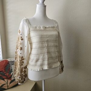 Anthropologie Puff Sleeve Top